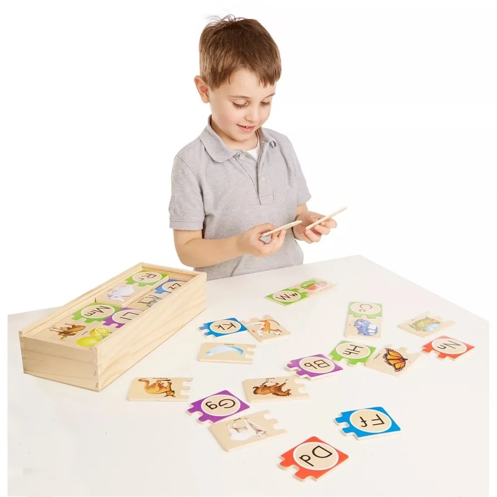 Melissa and Doug Self Correcting Alphabet Letter Puzzle *wooden pieces and box* - Picture 2 of 6